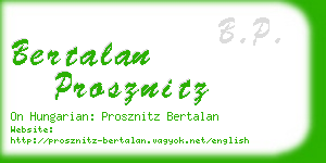 bertalan prosznitz business card